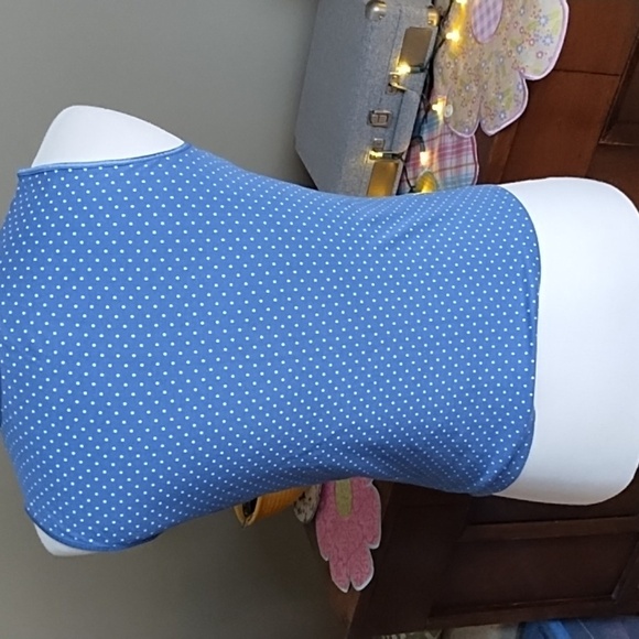Christopher Banks Blue Polka Dot Sleeveless Top Size L - Picture 2 of 3